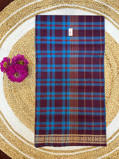 Sungudi Cotton Sari checked Indian Saree S62