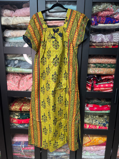Free size Indian Cotton Nighty Nightgown NI25