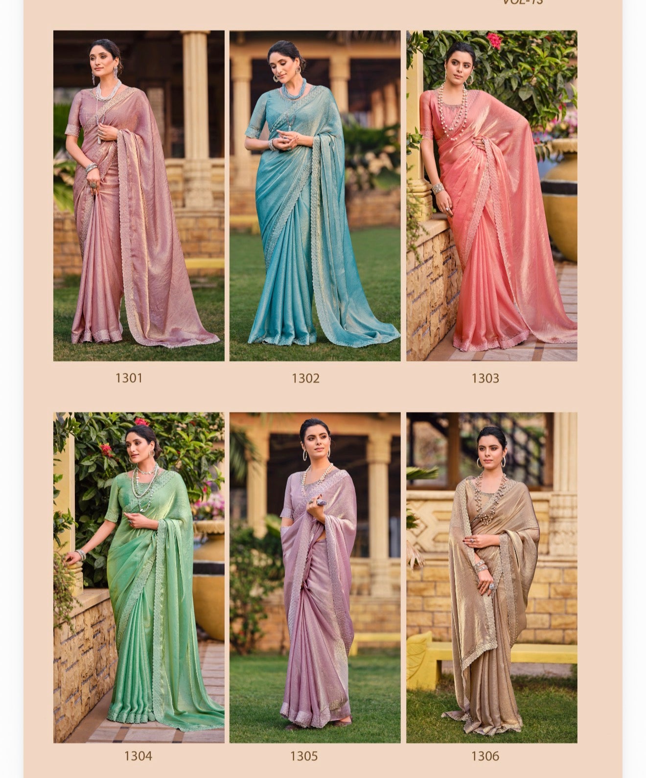 Peach Indian Fancy Party wear Saree Fendi Silk Sari S138