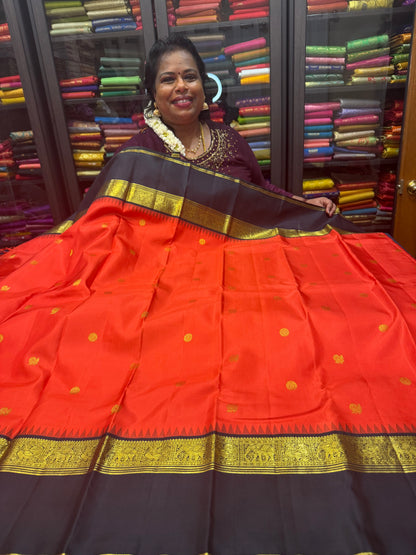 Vintage Kanchipuram Pure Silk Saree Bridal Kanjivaram Sari SPK299