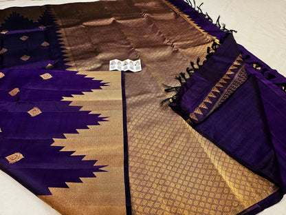 Kanchipuram Pure Silk Saree Bridal Indian Kanjivaram Sari SPK320