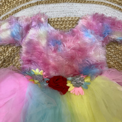 18” Size 1 Indian Party Dress Frock Tutus Rainbow Gown G90