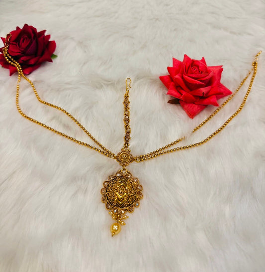 Maang tikka Damini Utchvari Hair Accessory Indian Jewellery T002