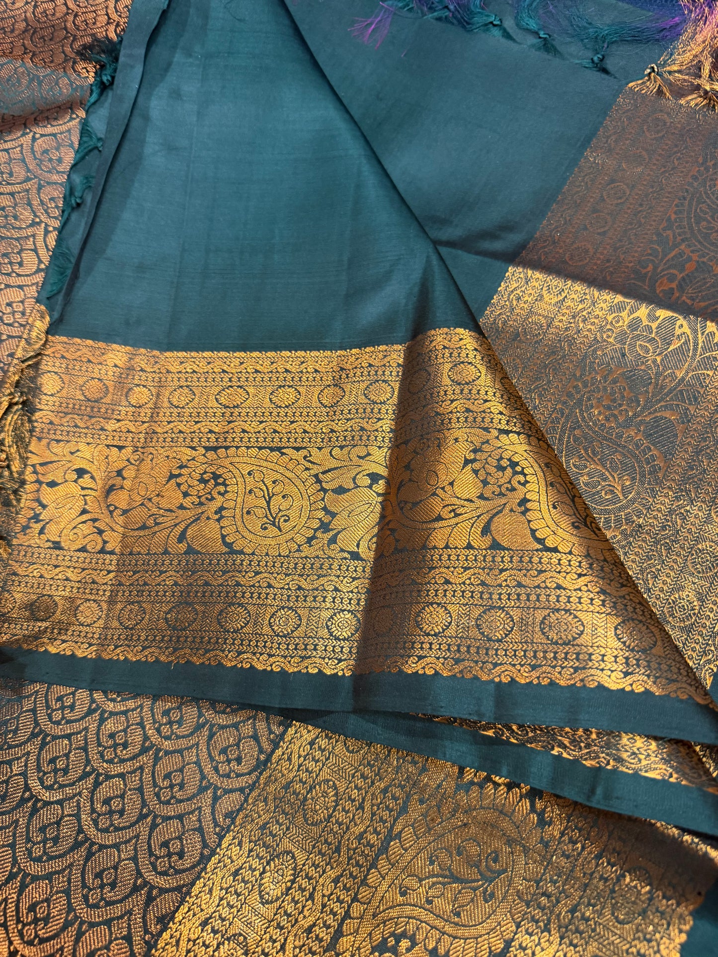 Kanchipuram Pure Silk handloom Saree Indian Kanjivaram Green Sari SPK368