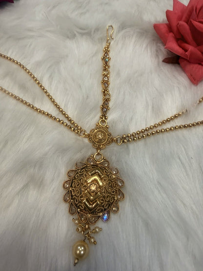 Maang tikka Damini Utchvari Hair Accessories Indian Jewellery T002