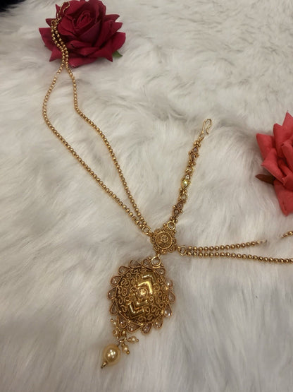 Maang tikka Damini Utchvari Hair Accessories Indian Jewellery T002