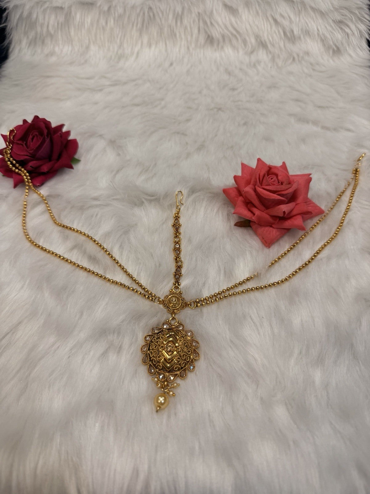 Maang tikka Damini Utchvari Hair Accessories Indian Jewellery T002