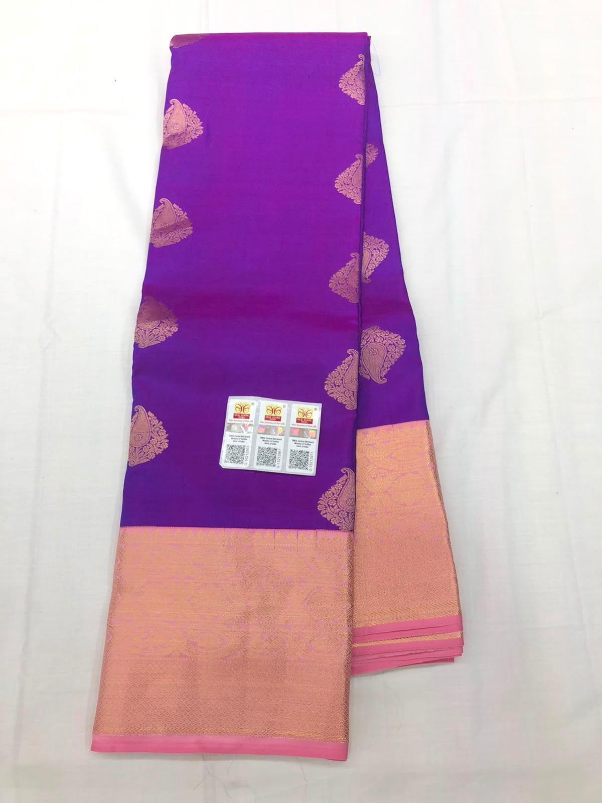 Kanchipuram Pure Silk Saree Bridal Indian Kanjivaram Sari SPK329