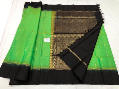Kanchipuram Pattu Soft Silk Saree Pure Silk Bridal Sari Green | SS10