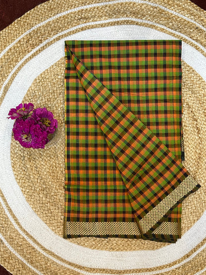 Sungudi Cotton Sari checked Indian Saree S63
