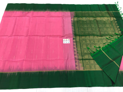 Kanchipuram Pattu Soft Silk Saree Pure Silk Bridal Sari Pink | SS8