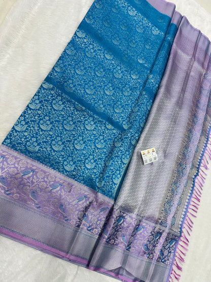 Bridal Kanchipuram Meenakari Pure Silk Saree Kanjivaram Sari SPK476