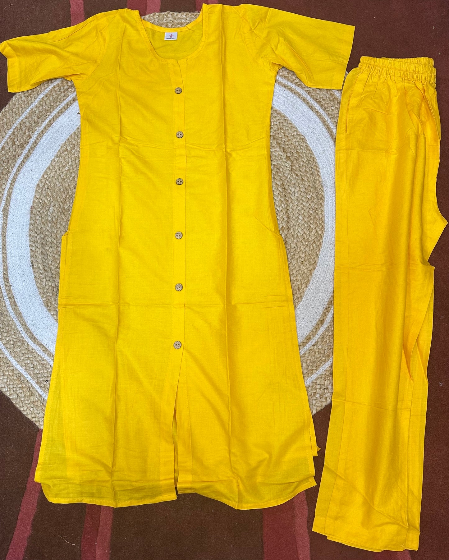 Indian Ladies Temple Pooja Outfit Yellow Salwar Kameez Suit SS29