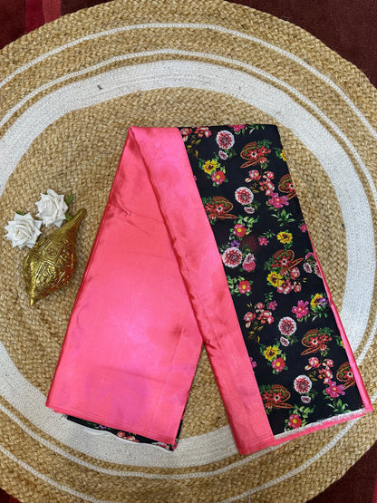 Fancy Party wear Satin Sari Indian Casual Saree S88