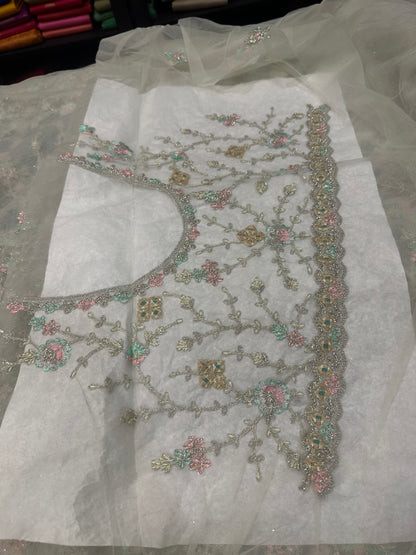 Pastel Green Fancy Party wear Net Sari Indian Saree S81