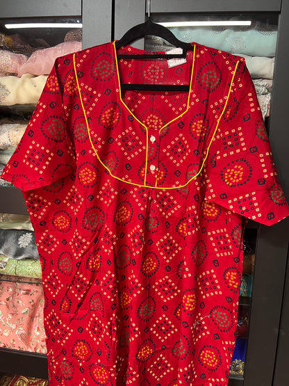 Free size Indian Cotton Nighty Nightgown NI29