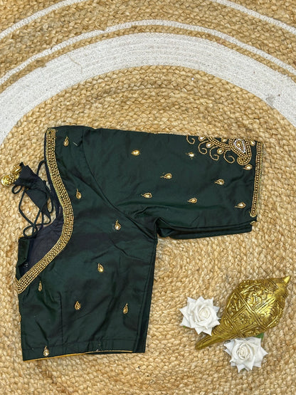 36” Small size Aari Worked Sari Blouse Indian Saree Black B210