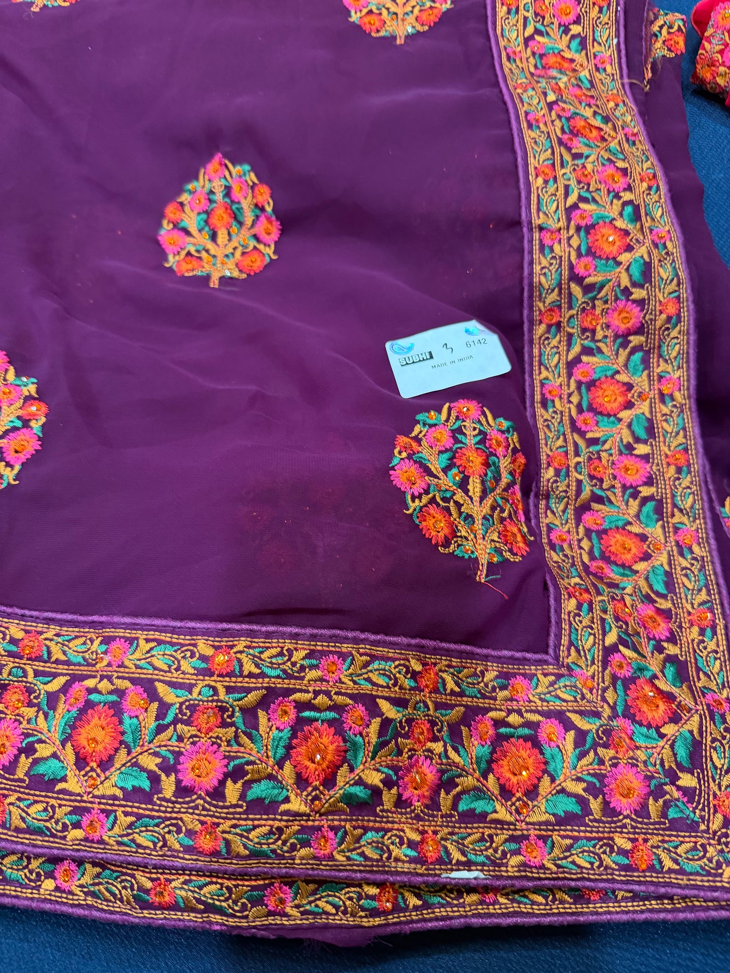 Georgette Sari Indian Fancy Party wear Saree Pink SAR2