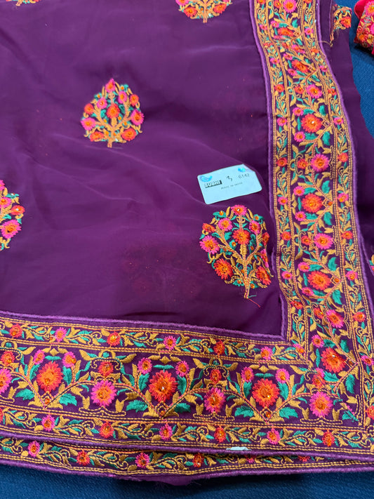 Georgette Sari Indian Fancy Party wear Saree Mango Yellow SAR2