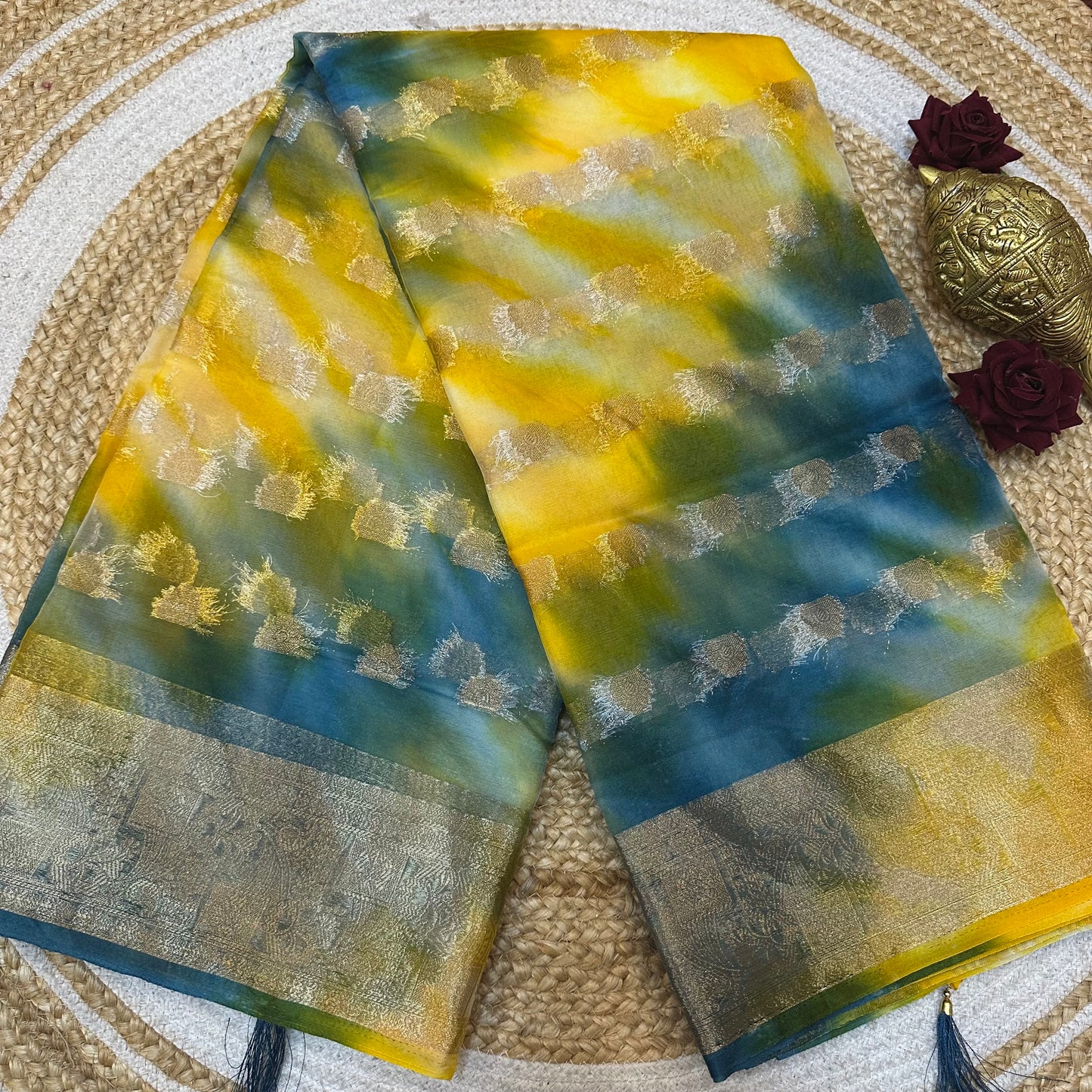 Sari Indian Fancy Casual wear Organza Banarasi Saree SAR6