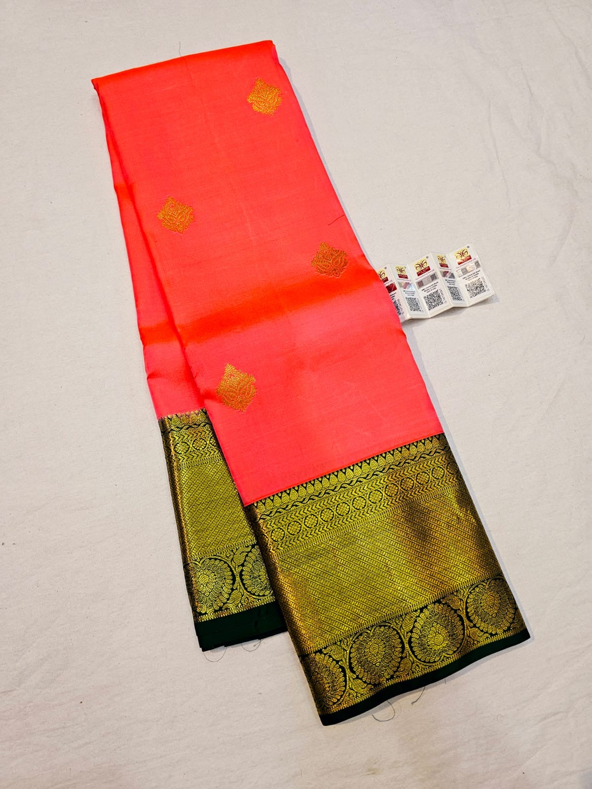 1g Gold Kanchipuram Pure Silk Saree Handloom Korvai Kanjivaram Sari SPK233