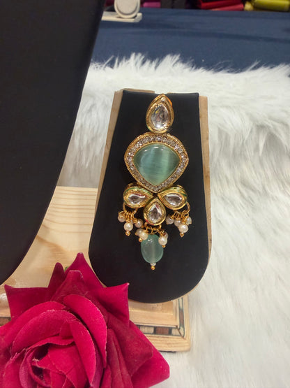 Kundan style Indian Jewellery Necklace set Mint N11