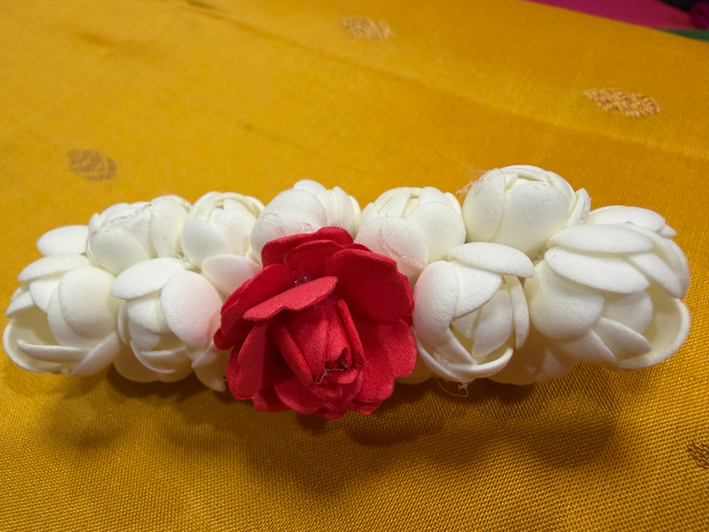 Natural Looking Handmade Jasmine & Rose Flower Clip Gajra G17