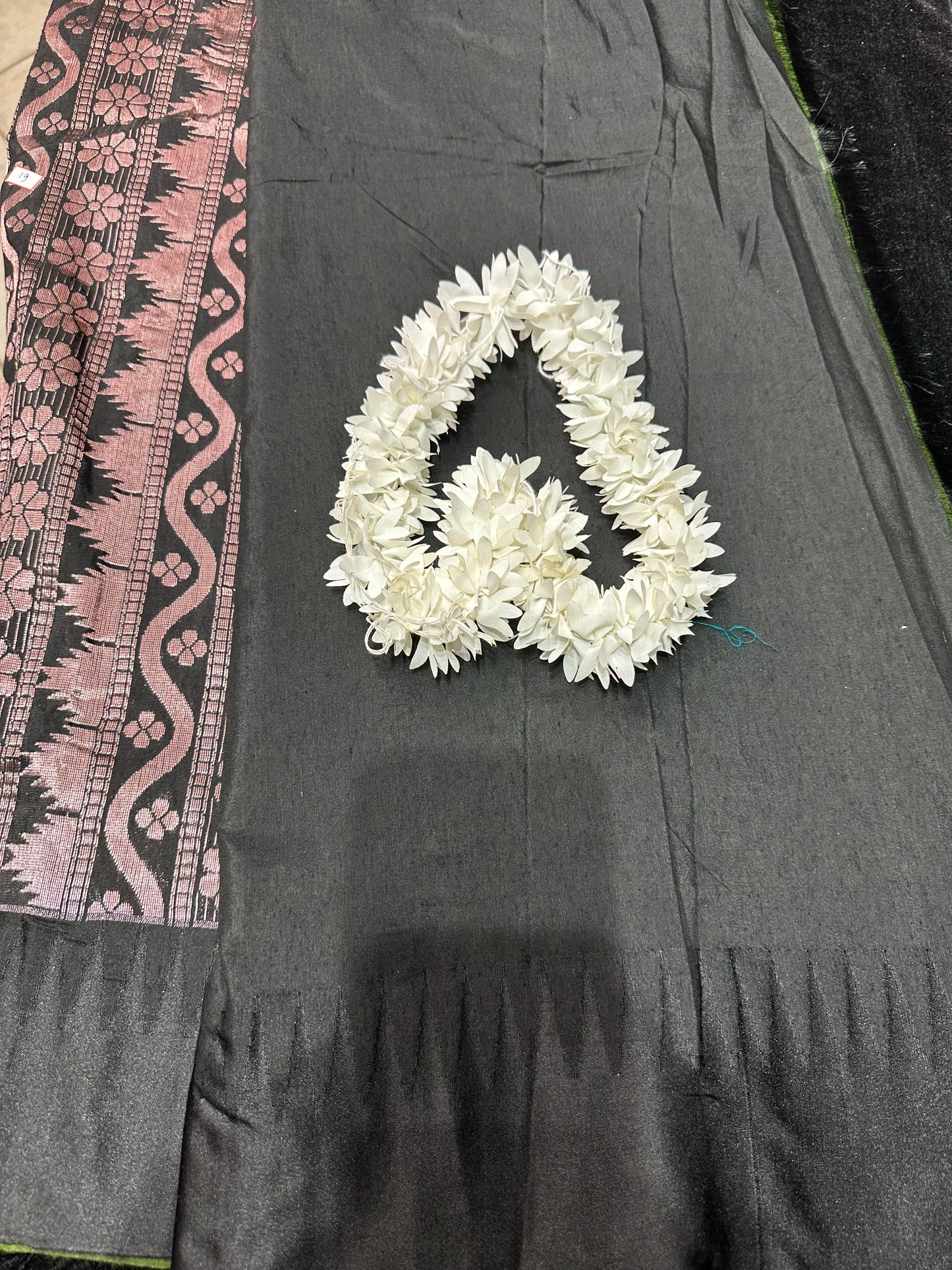 Kalyani Silk Cotton Sari Indian Saree Green & Black S49