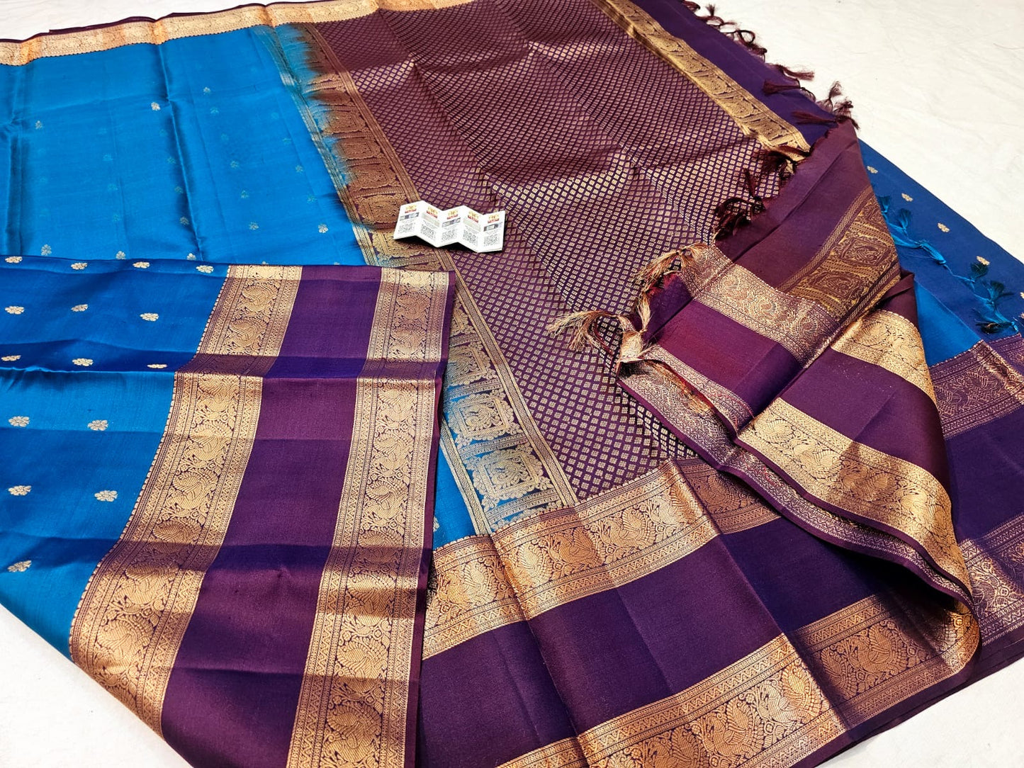 Kanchipuram Pure Silk Saree Bridal Indian Kanjivaram Sari SPK309