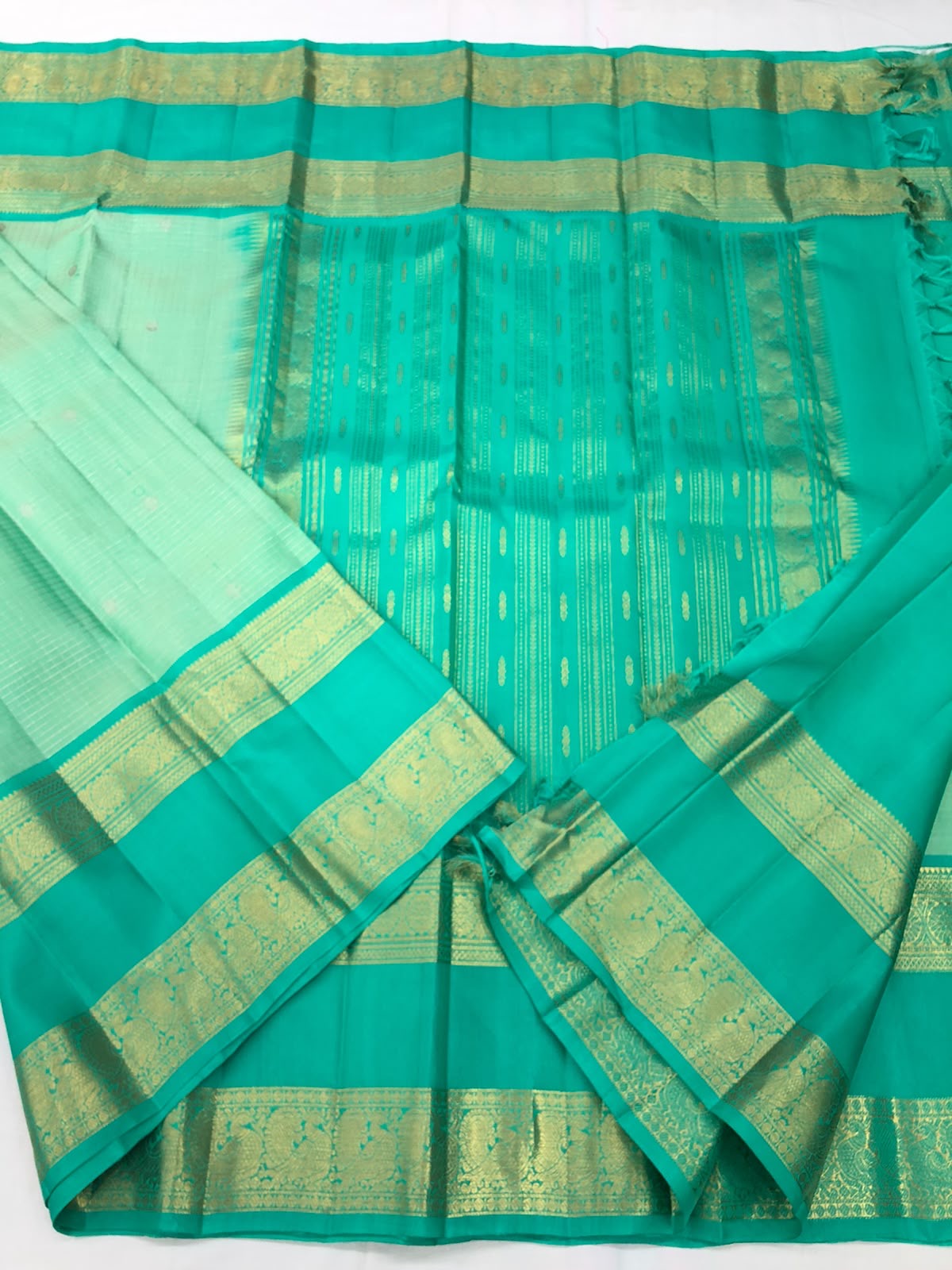50/50 Blend Mix Kanchipuram Silk Saree Bridal Indian Kanjivaram Sari SPK336