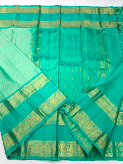 50/50 Blend Mix Kanchipuram Silk Saree Bridal Indian Kanjivaram Sari SPK336