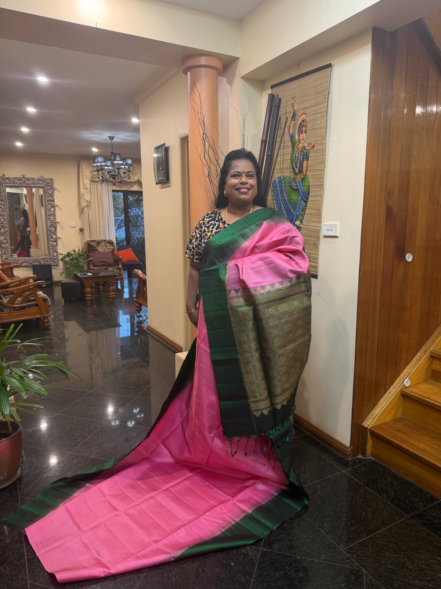 Kanchipuram Pattu Soft Silk Saree Pure Silk Bridal Sari Pink | SS8