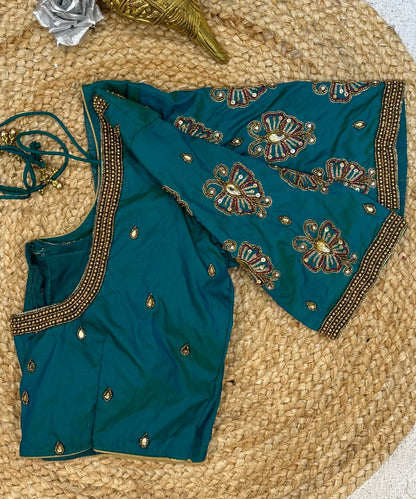 36” Small size Aari Sari Blouse Indian Saree Top Silk B140