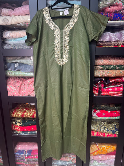 Free size Indian Cotton Nighty Nightgown NI10