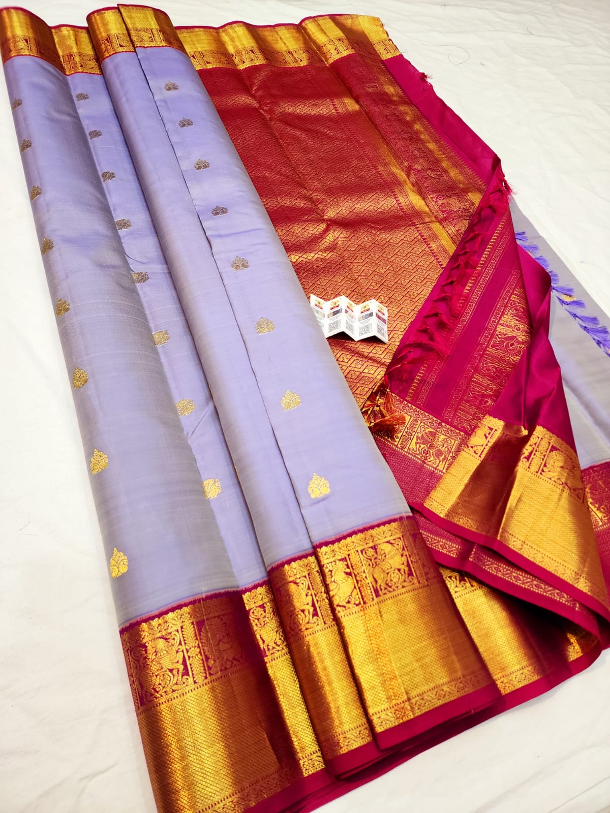 1g Gold Korvai Kanchipuram Pure Silk Saree handloom Kanjivaram Sari| SPK156
