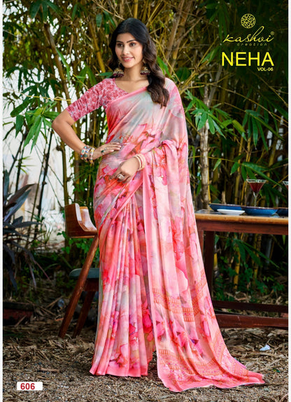 Sari Indian Bollywood Designer Linen casual wear Floral Saree Z8 Col 6