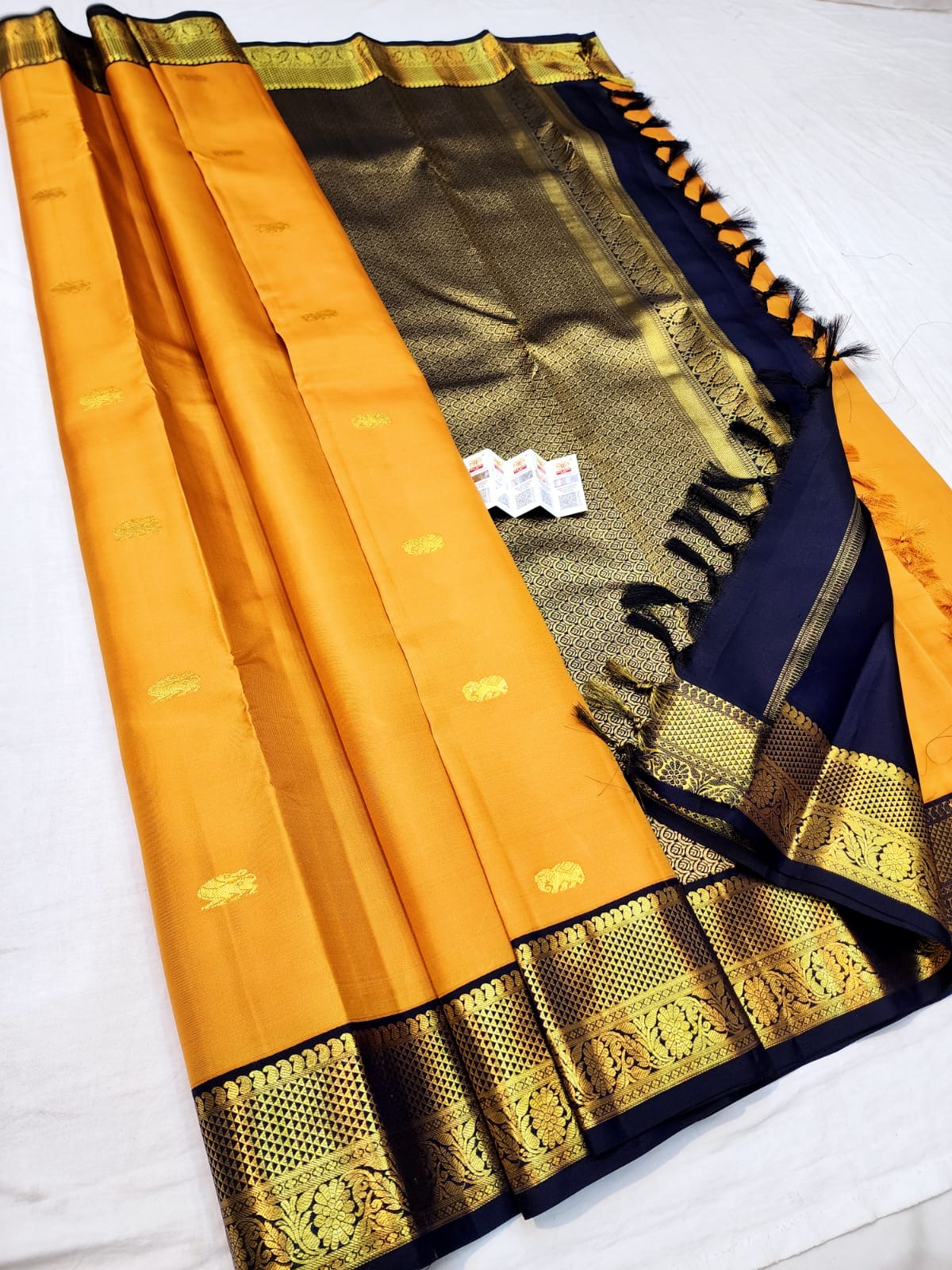 1g Gold Korvai Kanchipuram Pure Silk Saree Handloom Kanjivaram Sari| SPK183