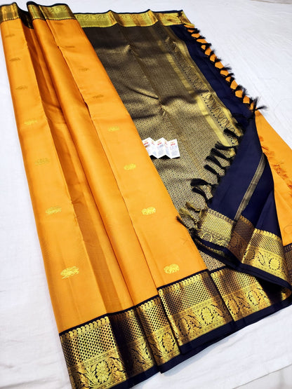 1g Gold Korvai Kanchipuram Pure Silk Saree Handloom Kanjivaram Sari| SPK183