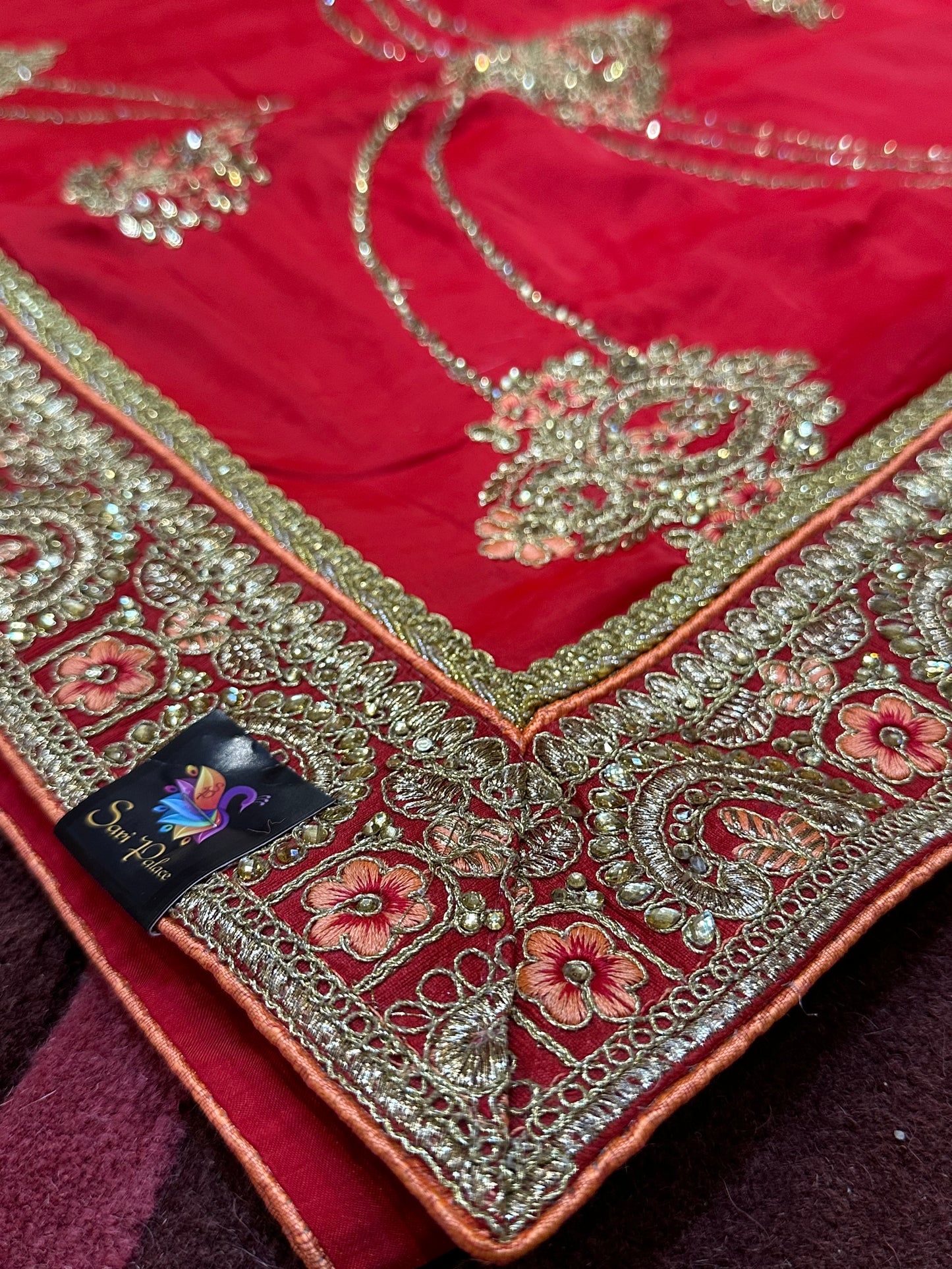 Red Fancy Party Sari Indian Saree S37