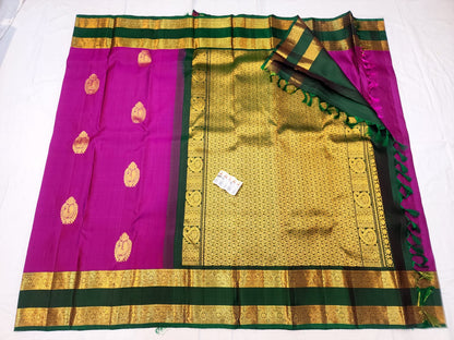 Vintage Kanchipuram Pure Silk Saree Bridal Kanjivaram Sari SPK277