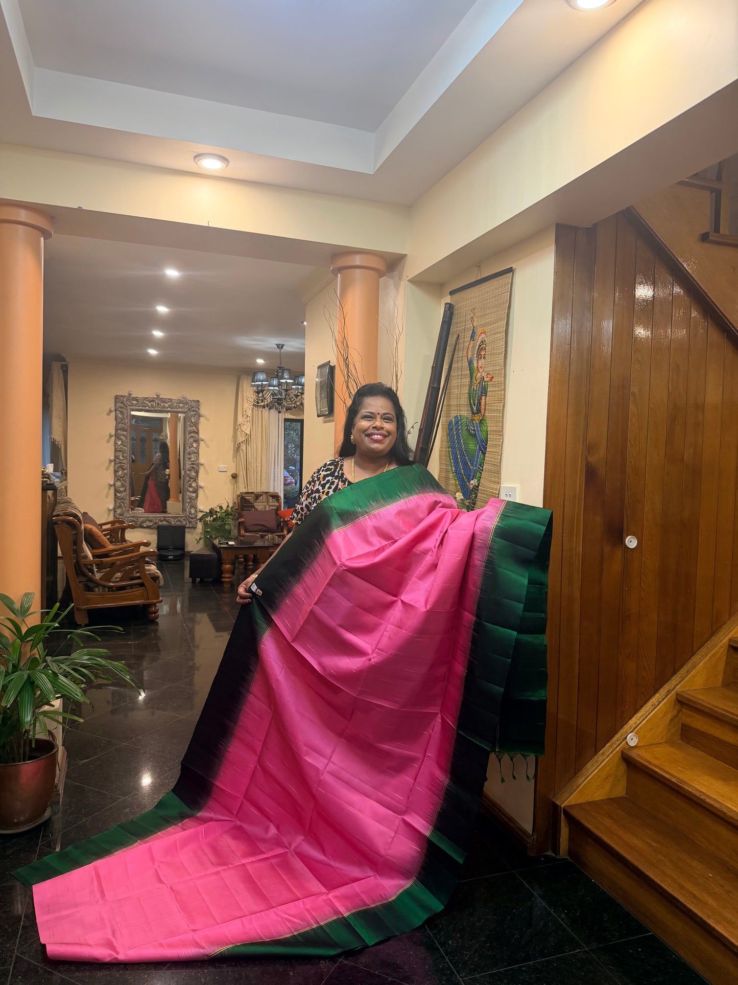 Kanchipuram Pattu Soft Silk Saree Pure Silk Bridal Sari Pink | SS8