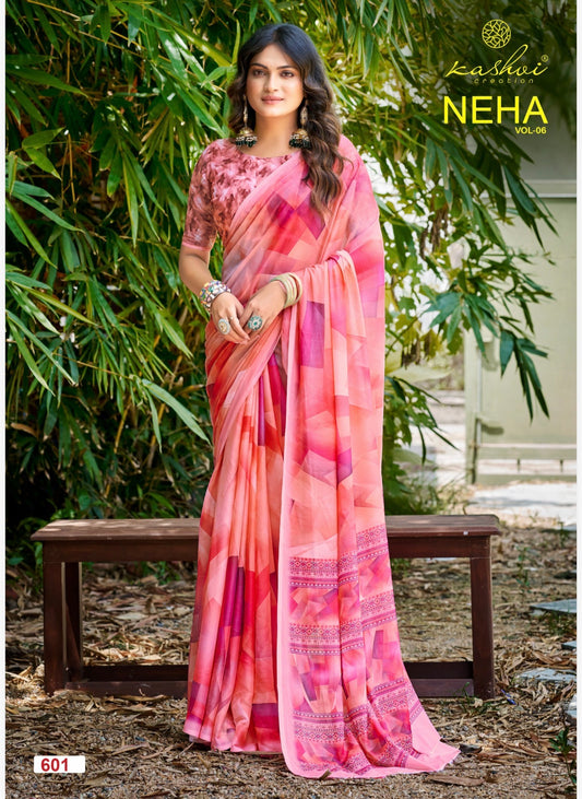 Sari Indian Bollywood Designer casual wear Floral Saree Z8 Col 1