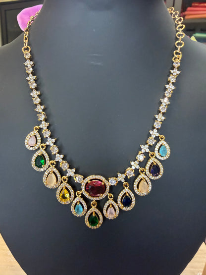 Premium Quality Indian Necklace & Earrings set Jewellery Set Multi colour N103