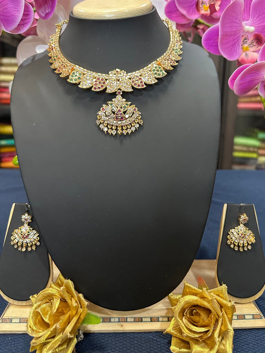 Impon Temple Indian Necklace Multi Addiyal Jewellery N39