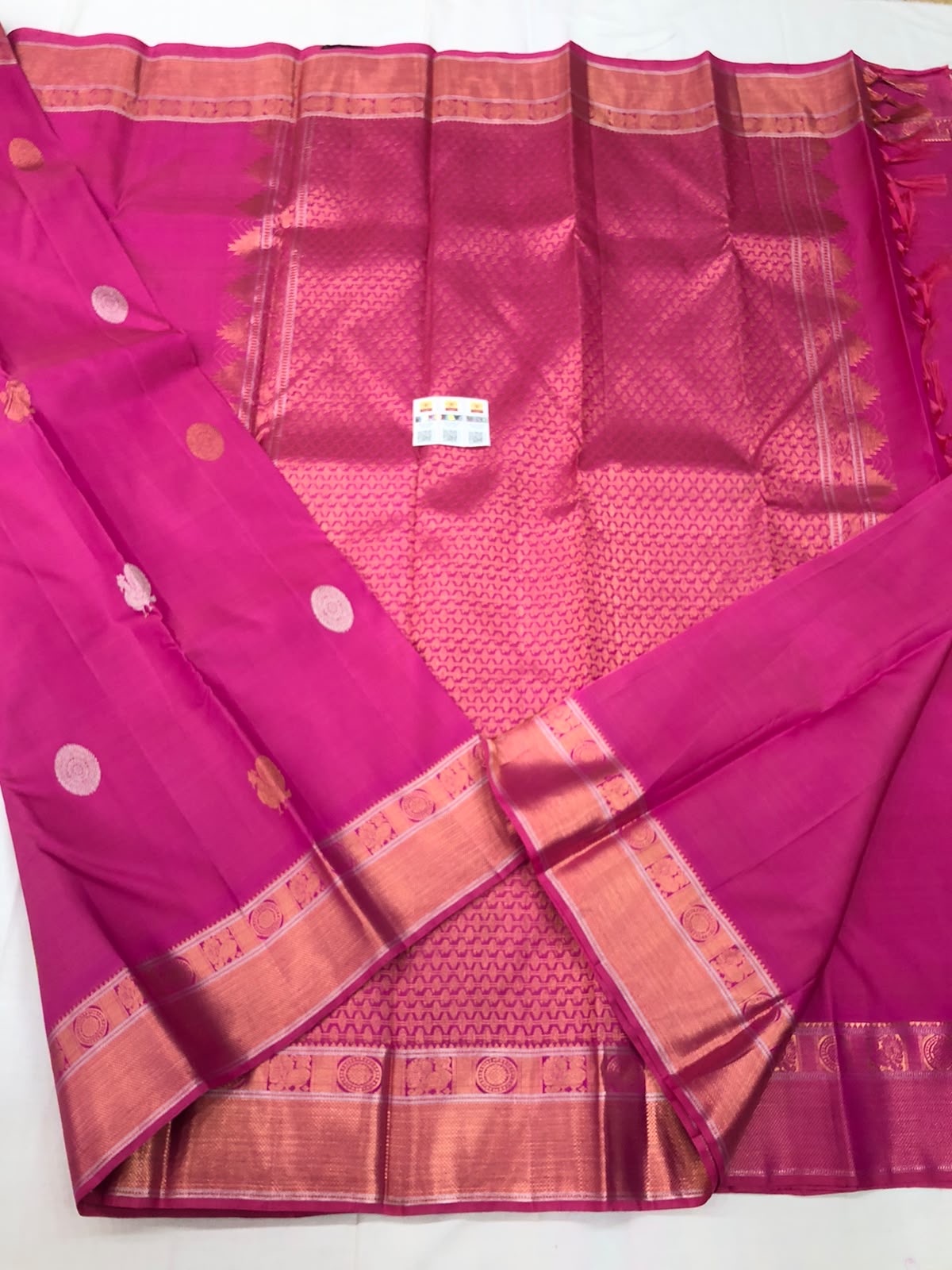 Kanchipuram Pure Silk Saree Bridal Indian Kanjivaram Sari SPK314
