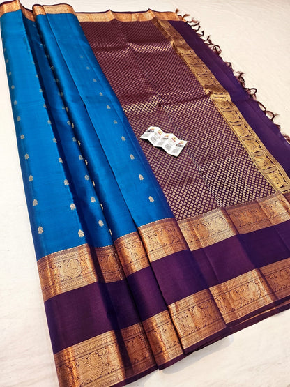 Kanchipuram Pure Silk Saree Bridal Indian Kanjivaram Sari SPK309