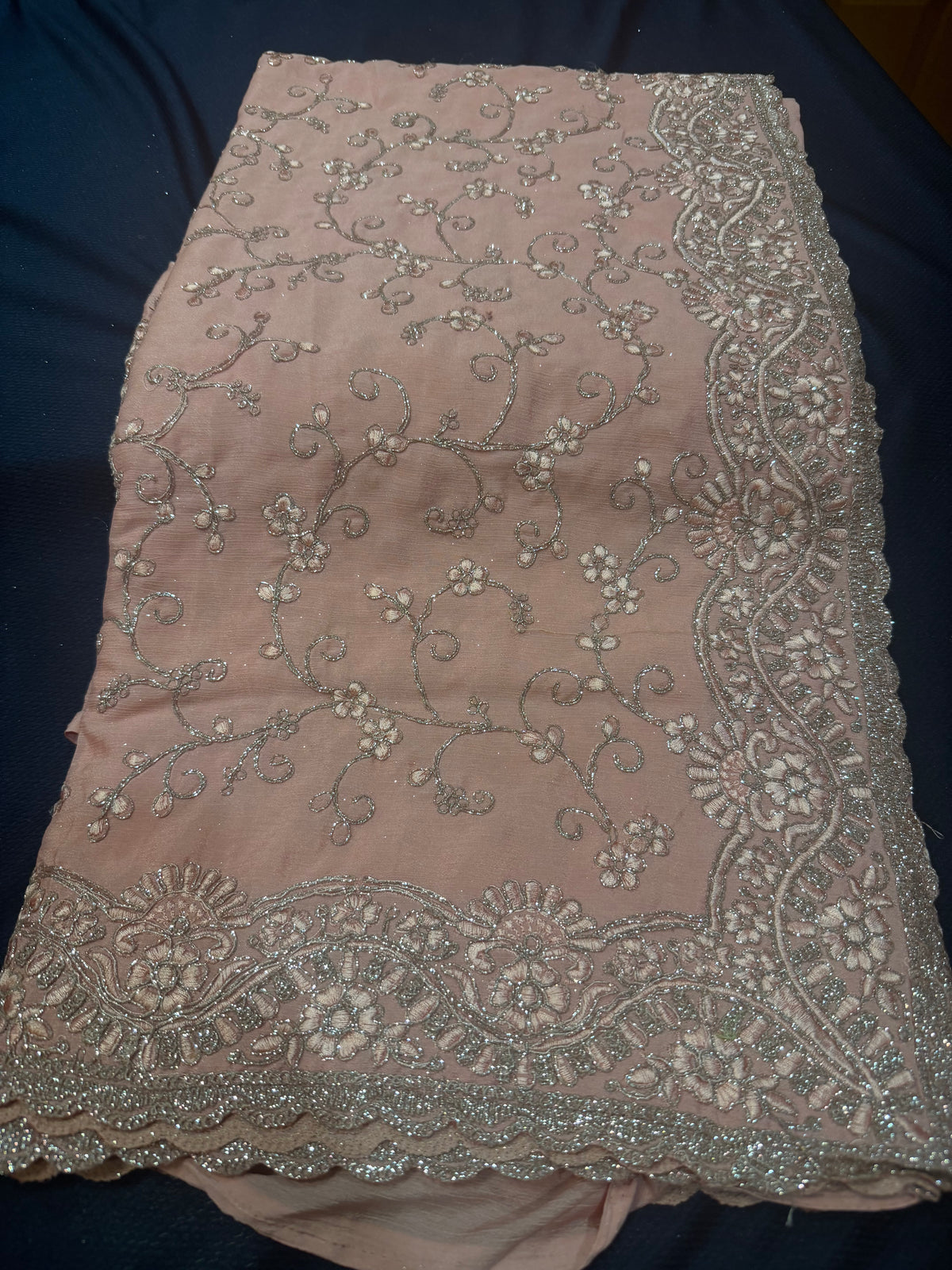 Sari Indian Bollywood Designer Party wear Peachy Pink Saree Z12 Col 3