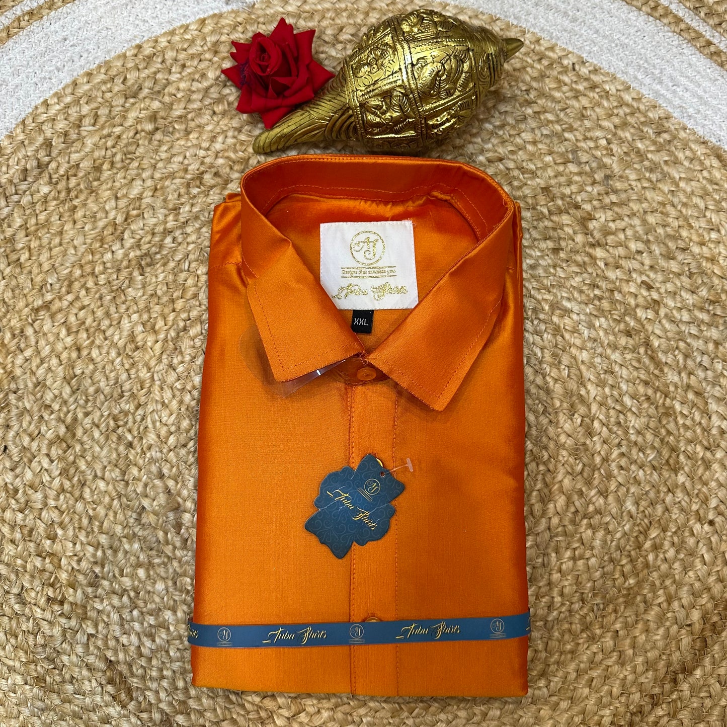 2XL Bollywood Indian men’s Orange Shirt V19