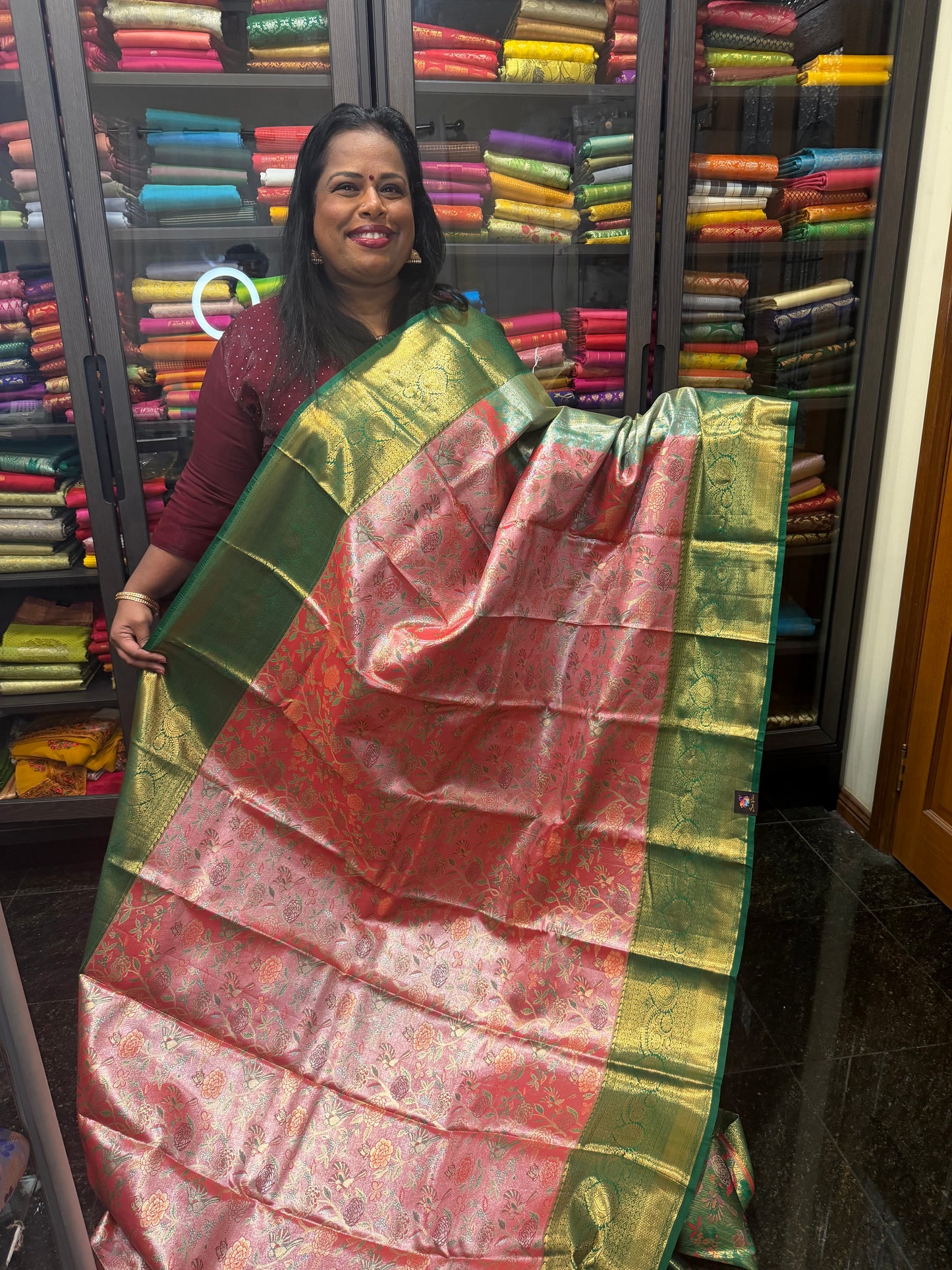 Semi Silk Saree Indian Bridal Kanjivaram Kanchipuram Sari Semi4