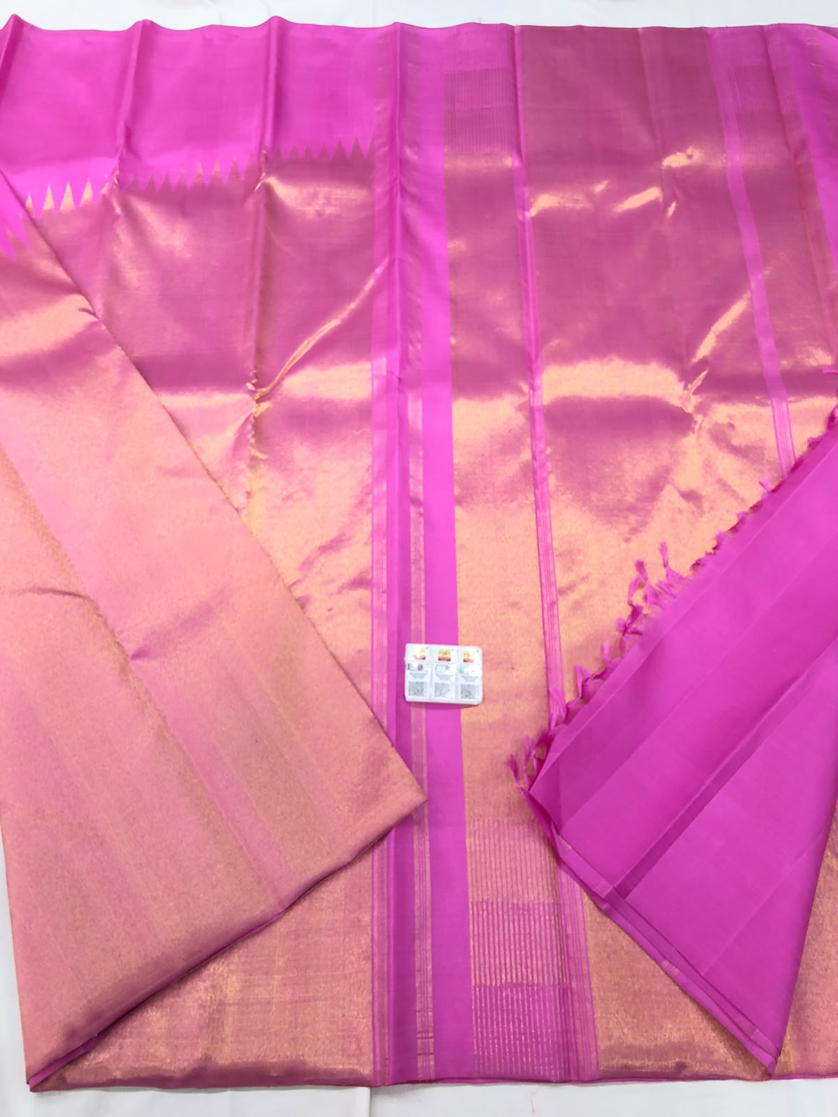 Raising Border Kanchipuram Pure Silk Saree Baby Pink Indian Kanjivaram Sari| SPK310